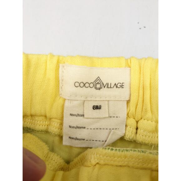 Coco Village Green & Yellow Muslin Shorts - 6 Months - Picture 3 of 4